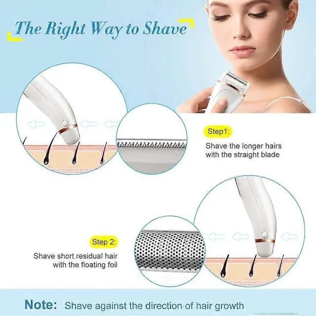 Alt view image 2 of 5 - Ecocleanpath Women's Electric Razor: Wet & Dry Painless Shaver with LED Display & Bikini Trimmer, White