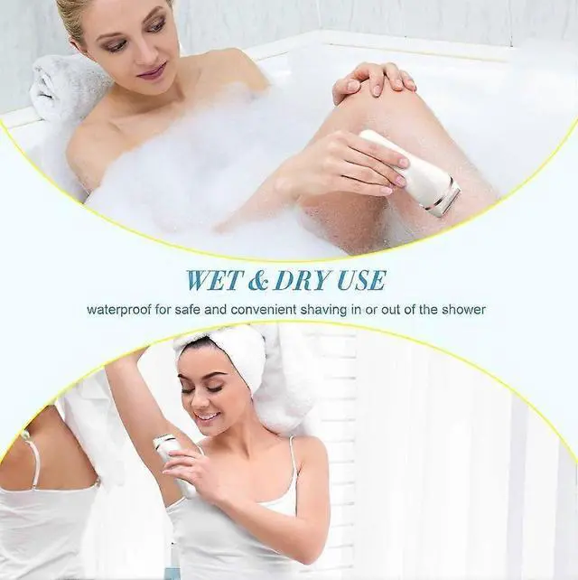 Alt view image 4 of 5 - Ecocleanpath Women's Electric Razor: Wet & Dry Painless Shaver with LED Display & Bikini Trimmer, White