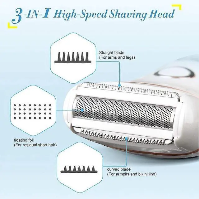 Alt view image 5 of 5 - Ecocleanpath Women's Electric Razor: Wet & Dry Painless Shaver with LED Display & Bikini Trimmer, White