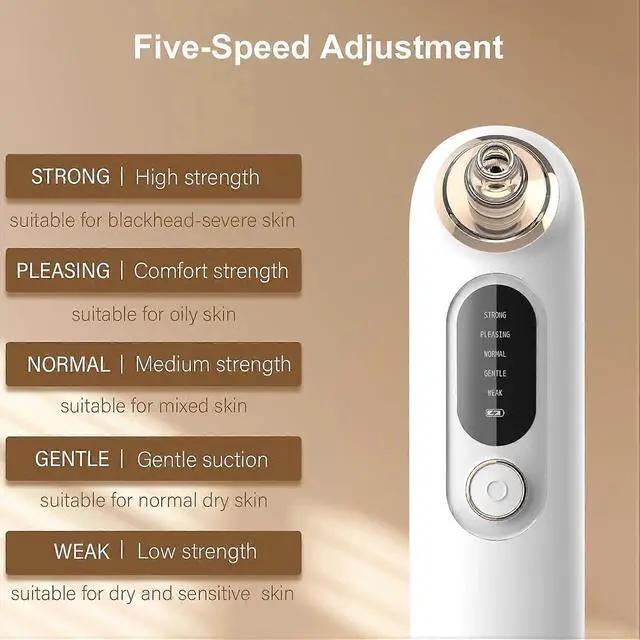 Alt view image 2 of 5 - Ecocleanpath Silver Facial Blackhead Remover Vacuum - 5-Level Adjustable Suction Pore Cleaner & Extractor