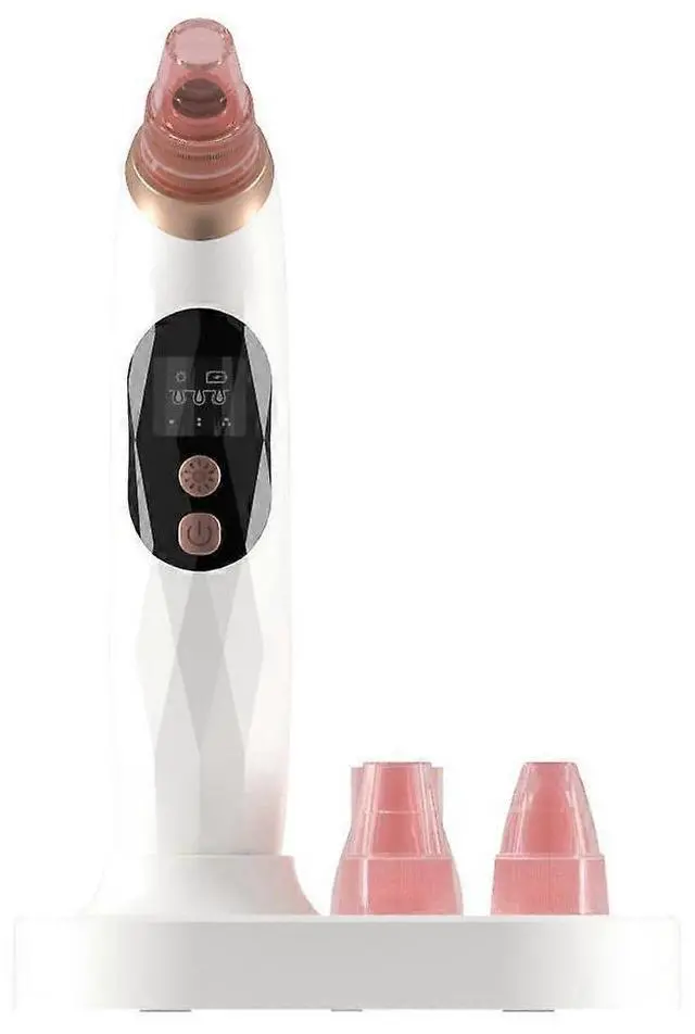 Main image of Ecocleanpath Electric Blackhead Remover Pore Vacuum with Heat, 5 Suction Heads & 3 Intensities, USB Rechargeable (White)