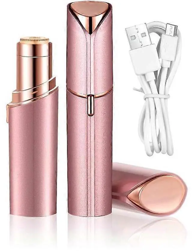 Main image of Ecocleanpath Pink USB-Rechargeable Facial Epilator for Women - Painless Hair Removal for Face, Bikini & Peach Fuzz