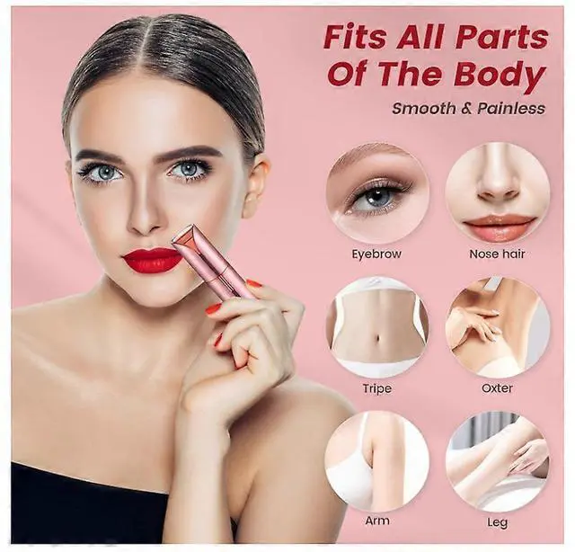 Alt view image 3 of 5 - Ecocleanpath Pink USB-Rechargeable Facial Epilator for Women - Painless Hair Removal for Face, Bikini & Peach Fuzz