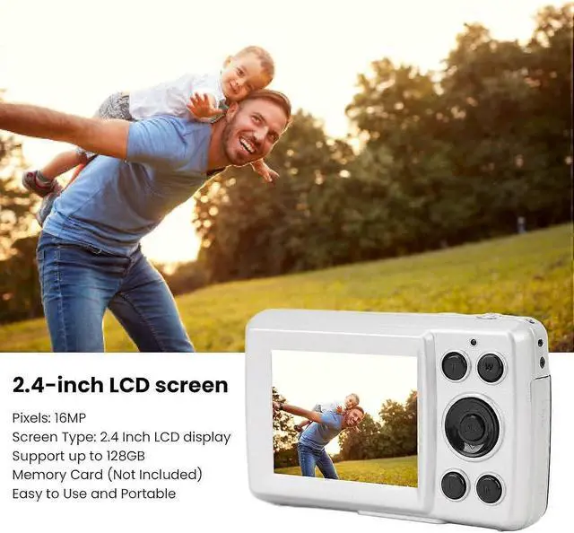 Alt view image 2 of 5 - Ecocleanpath 16MP Retro Digital Camera, Compact CCD Camera with 2.4" LCD, Portable Travel & Vlogging Camera for Teens & Adults (Black)