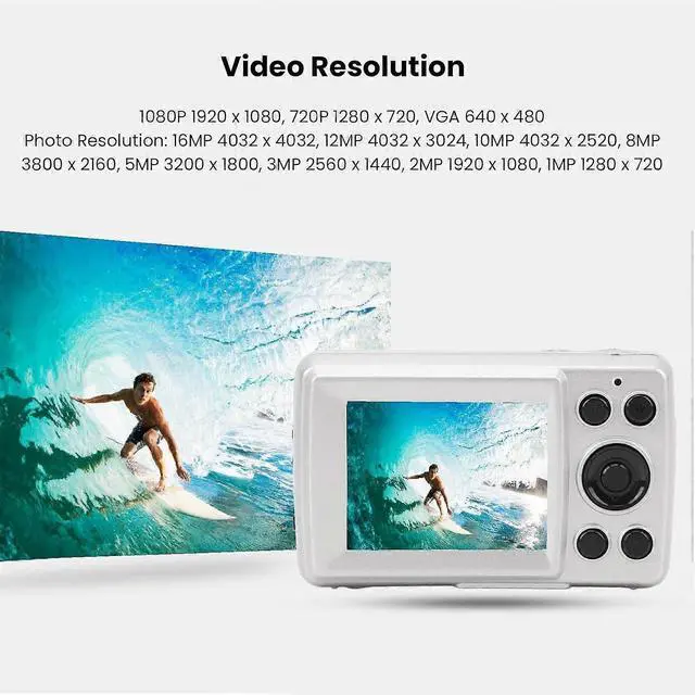 Alt view image 3 of 5 - Ecocleanpath 16MP Retro Digital Camera, Compact CCD Camera with 2.4" LCD, Portable Travel & Vlogging Camera for Teens & Adults (Black)