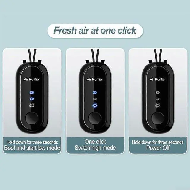 Alt view image 5 of 5 - Ecocleanpath Portable Air Purifier Necklace: Rechargeable Negative Ion Generator for Personal Air Purification