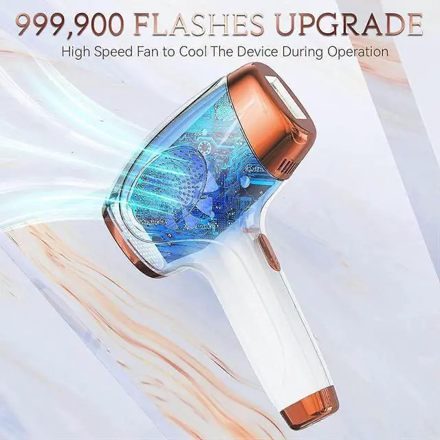 Alt view image 4 of 5 - Ecocleanpath Painless Epilator with 600,000 Flashes, 9 Levels, Full Body & VIO Use for Home Hair Removal