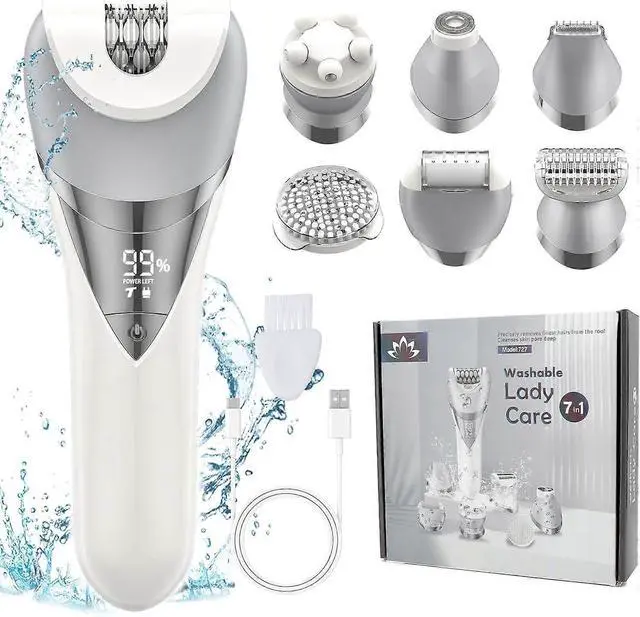 Main image of Ecocleanpath 7-in-1 Women's Epilator & Shaver - Painless Hair Removal, IPX7 Waterproof, White