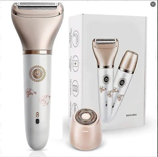 Main image of Ecocleanpath Gold 2-in-1 Electric Razor for Women - Painless Hair Remover for Face, Legs & Underarm