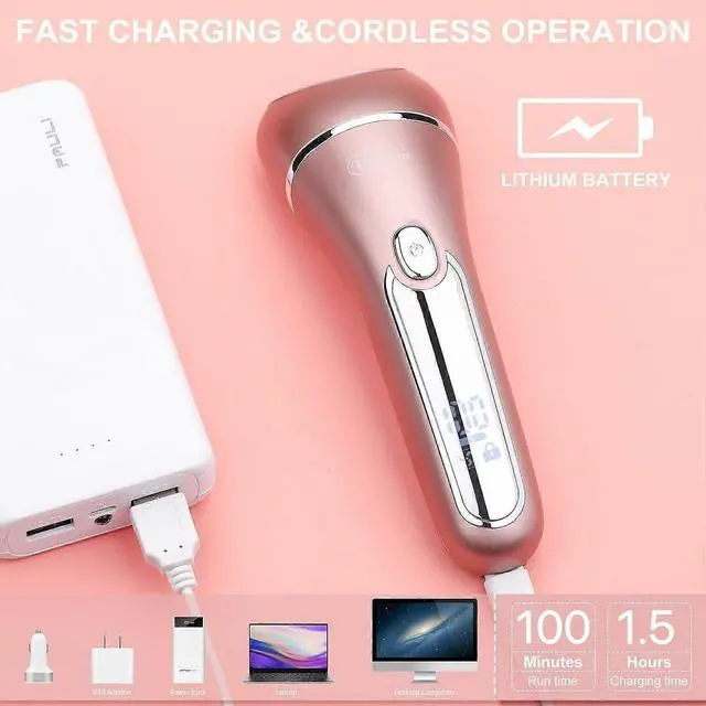 Alt view image 5 of 5 - Ecocleanpath 3-in-1 Women's Electric Shaver & Epilator Kit - Wet/Dry, 2 Speeds, USB Charging, Gold