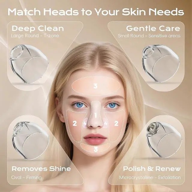 Alt view image 3 of 5 - Ecocleanpath Blackhead Remover Vacuum with Camera, 6 Modes & 4 Heads for Pore Extraction (White)