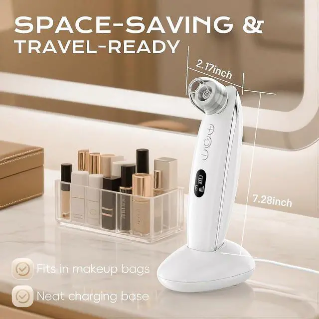 Alt view image 5 of 5 - Ecocleanpath Blackhead Remover Vacuum with Camera, 6 Modes & 4 Heads for Pore Extraction (White)