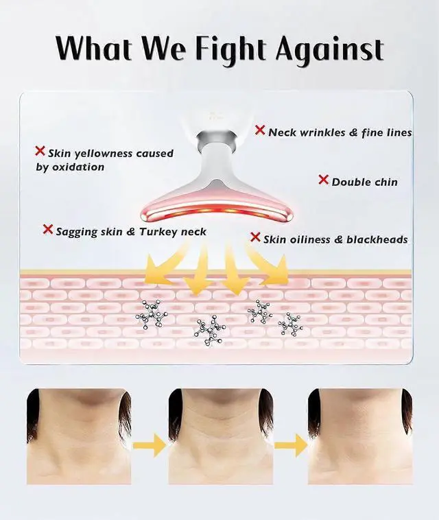 Alt view image 4 of 4 - Ecocleanpath 7-in-1 Red Light Therapy Wand for Face & Neck, 7 LED Colors & Heat Massager for Skin Care - White