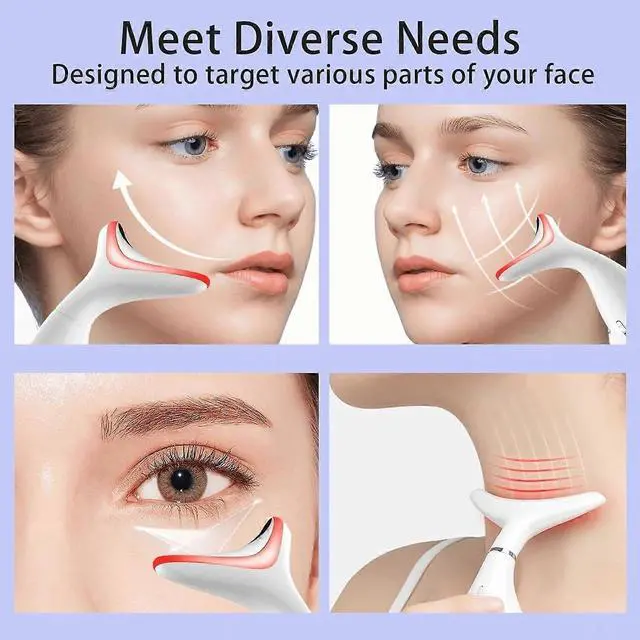 Alt view image 5 of 5 - Ecocleanpath White 4-in-1 Facial & Neck Device: Red Light Therapy, Wrinkle Removal, USB Rechargeable