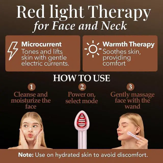 Alt view image 4 of 5 - Ecocleanpath Pink 7-Color LED Light Therapy Wand with Microcurrent for Face & Neck, Red & Blue Light Anti-Aging Skincare