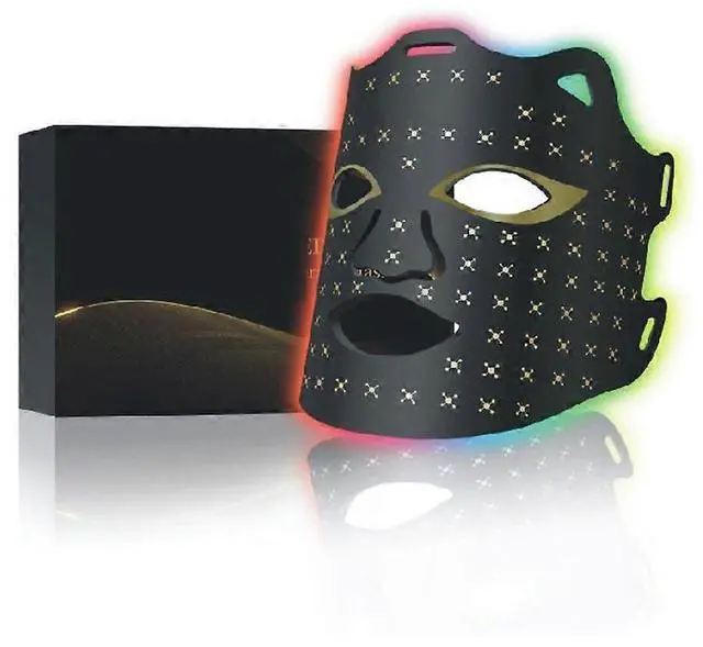 Main image of Ecocleanpath 7-Color LED Red Light Therapy Face Mask, At-Home Skin Care Device, Black