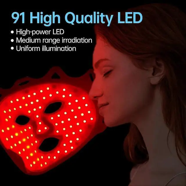 Alt view image 3 of 5 - Ecocleanpath 7-Color LED Red Light Therapy Face Mask, At-Home Skin Care Device, Black