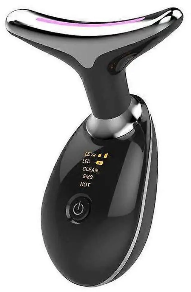 Main image of Ecocleanpath Anlan 7-Color LED Light Therapy Face & Neck Massager - EMS Microcurrent, Anti-Aging, Black