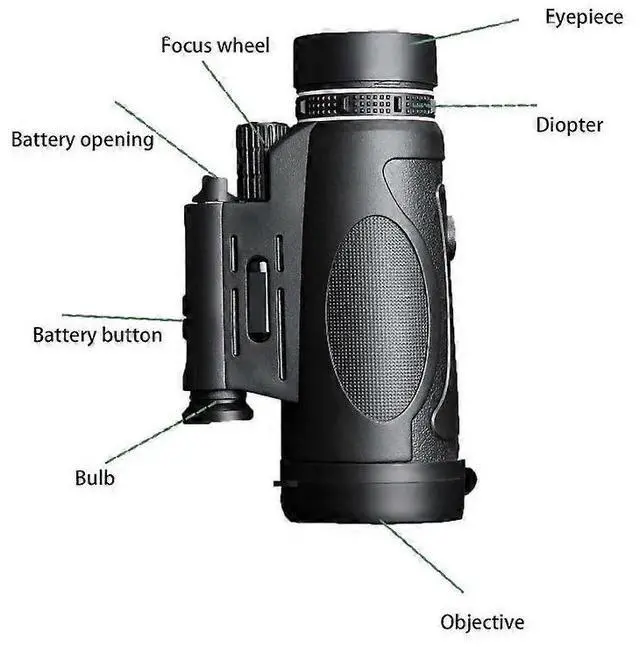 Alt view image 2 of 5 - Ecocleanpath Waterproof Smartphone Monocular Telescope - High Magnification, Portable for Birdwatching Hiking Concert (Black)