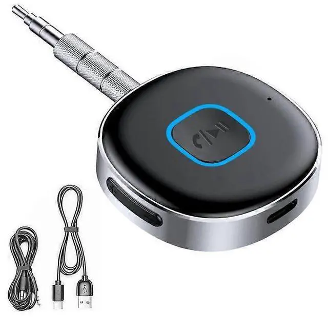 Main image of Ecocleanpath Bluetooth 5.0 Car AUX Adapter, Hands-Free Calls, 16H Playtime, Dual Device Connection (Black)