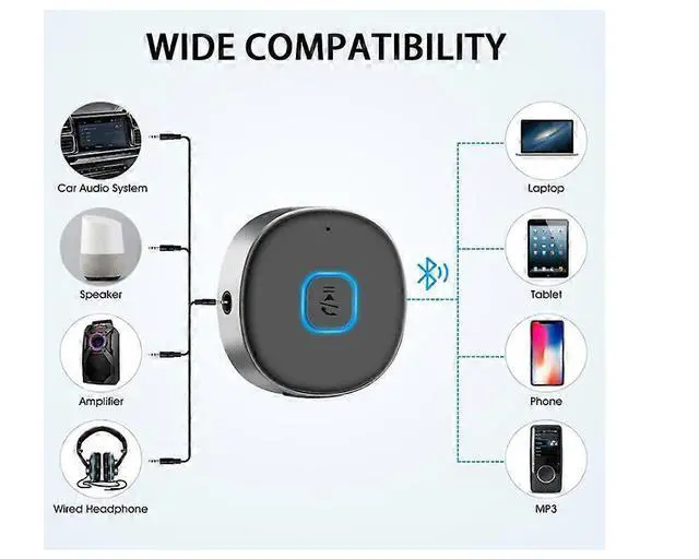Alt view image 4 of 5 - Ecocleanpath Bluetooth 5.0 Car AUX Adapter, Hands-Free Calls, 16H Playtime, Dual Device Connection (Black)