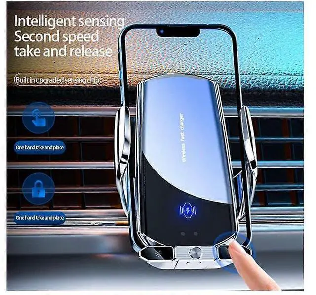 Alt view image 2 of 5 - Ecocleanpath 15W Fast Wireless Car Charger Phone Holder, Auto Clamping Air Vent Mount with Magnetic Charging (White)