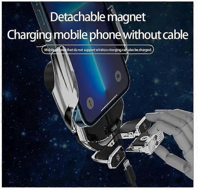 Alt view image 3 of 5 - Ecocleanpath 15W Fast Wireless Car Charger Phone Holder, Auto Clamping Air Vent Mount with Magnetic Charging (White)