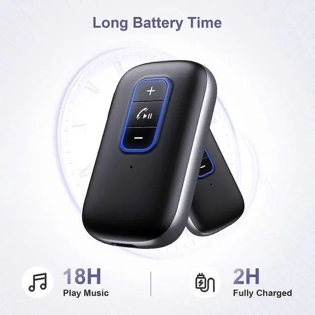 Alt view image 5 of 5 - Ecocleanpath AUX Bluetooth 5.0 Car Adapter with Noise Canceling, 18H Playtime & Dual Connection