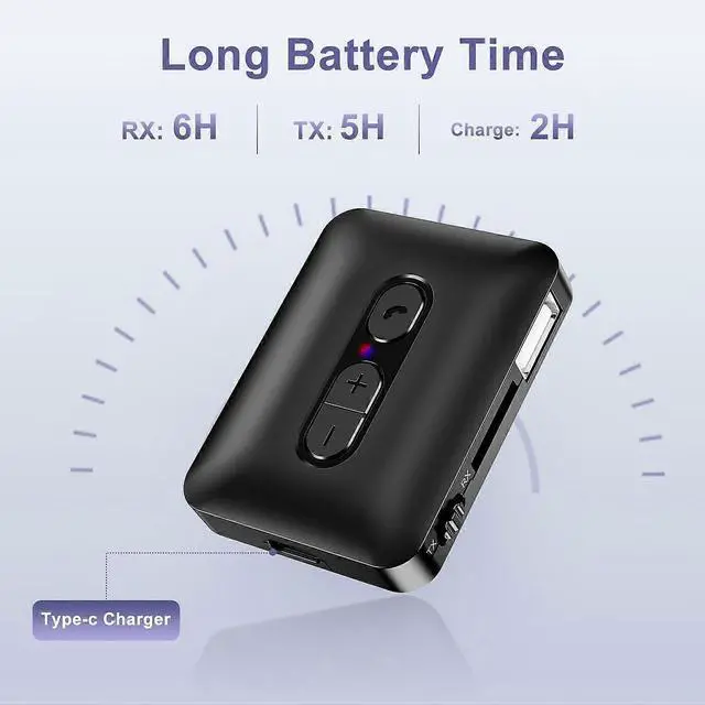 Alt view image 2 of 5 - Ecocleanpath Bluetooth 5.4 Car Adapter, 3-in-1 Wireless Transmitter/Receiver with Hands-Free Calling & TF Card