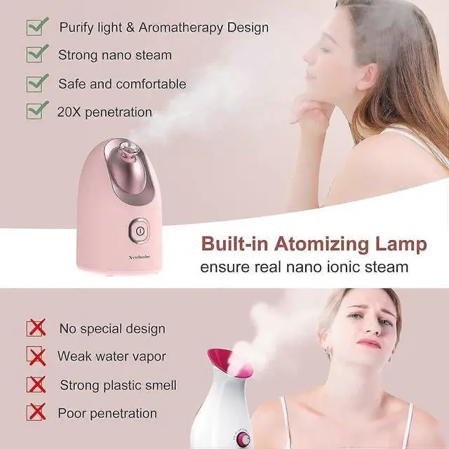 Alt view image 3 of 5 - Ecocleanpath Mini Aromatherapy Facial Steamer & Humidifier with Nano Steam, Essential Oil Caps for Skin Care