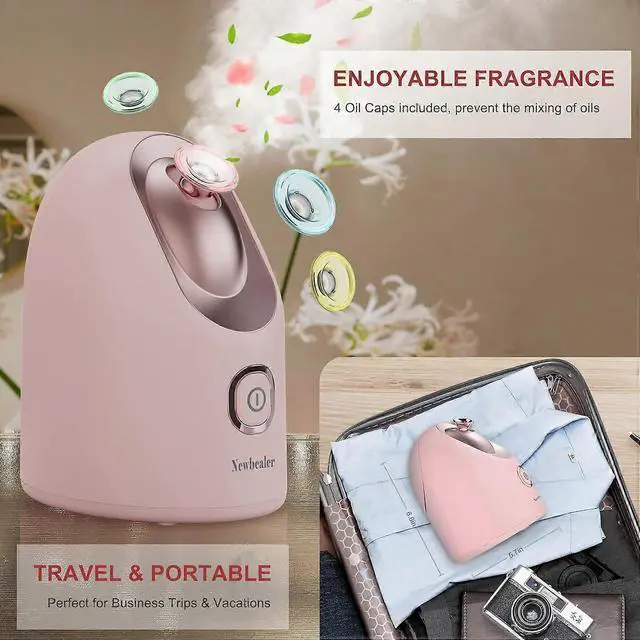 Alt view image 4 of 5 - Ecocleanpath Mini Aromatherapy Facial Steamer & Humidifier with Nano Steam, Essential Oil Caps for Skin Care