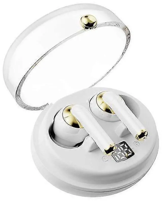 Main image of Ecocleanpath Bluetooth 5.3 Wireless Headset, 36H Battery, Game/Music Mode, Ergonomic White Earbuds