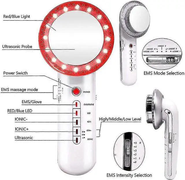 Alt view image 4 of 5 - Ecocleanpath Beauty0823H9 Waterproof Body Slimmer: 6-in-1 Ultrasonic Cavitation & EMS Massager