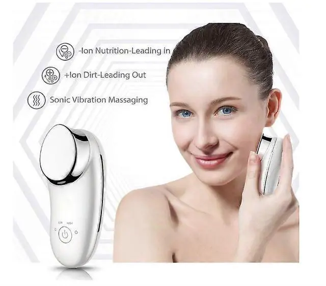 Alt view image 2 of 5 - Ecocleanpath White Sonic Facial Massager - Ionic Deep Cleansing & Anti-Wrinkle Lifting Device