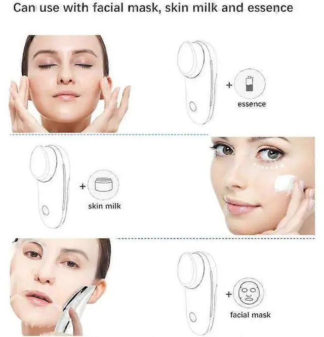 Alt view image 5 of 5 - Ecocleanpath White Sonic Facial Massager - Ionic Deep Cleansing & Anti-Wrinkle Lifting Device