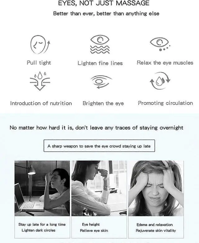 Alt view image 3 of 5 - Ecocleanpath 3D Eye Massager for Dark Circles & Puffiness Reduction - Ergonomic Beauty Device with Vibration Massage