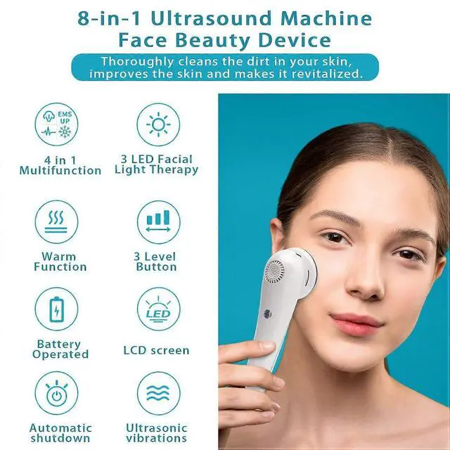 Alt view image 5 of 5 - Ecocleanpath 3-in-1 Facial Massager with LED RF Light Therapy, Ultrasonic Vibration & EMS for Wrinkle Removal & Skin Tightening