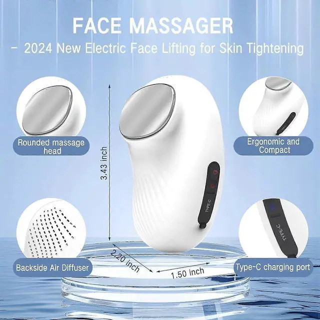 Alt view image 3 of 5 - Ecocleanpath 2024 Electric Face Massager with Cool & Heat Modes for Skin Tightening, Firming & Wrinkle Reduction