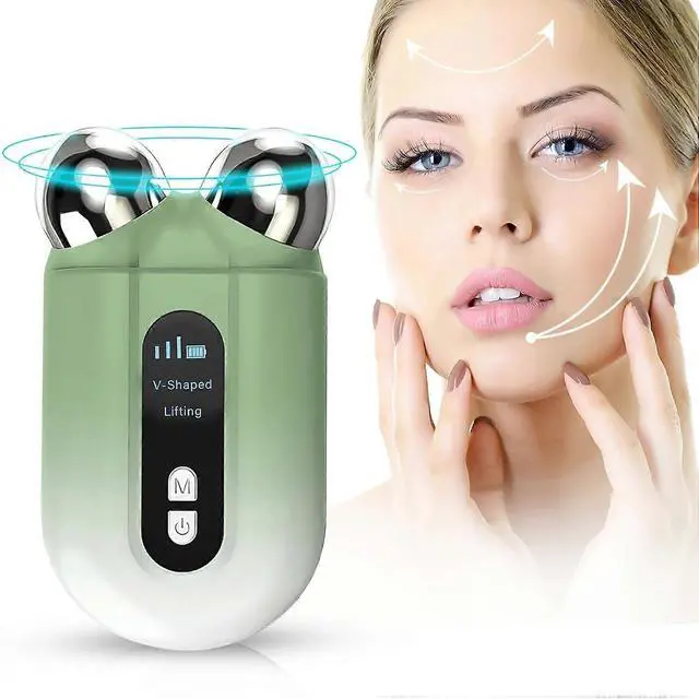 Main image of Ecocleanpath Green Microcurrent Facial Device: 2 Modes & 3 Gears for Skin Tightening & V-Shape Lift | USB Massager