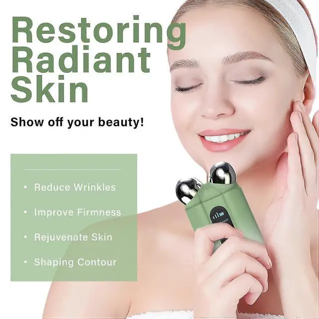Alt view image 2 of 5 - Ecocleanpath Green Microcurrent Facial Device: 2 Modes & 3 Gears for Skin Tightening & V-Shape Lift | USB Massager