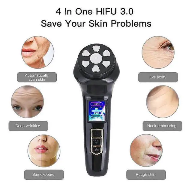 Alt view image 2 of 5 - Ecocleanpath 4-in-1 HIFU Face Massager: Ultrasonic RF EMS Anti-Aging Wrinkle Removal & Skin Tightening