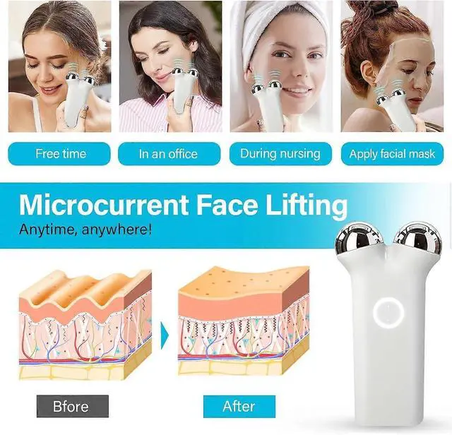 Alt view image 4 of 5 - Ecocleanpath White Microcurrent Facial Device - Anti-Aging, Wrinkle Reduction & Skin Tightening, USB Rechargeable