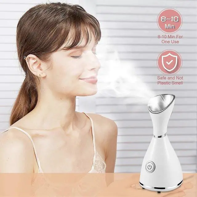 Alt view image 5 of 5 - Ecocleanpath Nano Ionic Face Steamer - 10X Deep Penetration, Unclogs Pores, Moisturizing Spa Humidifier in White