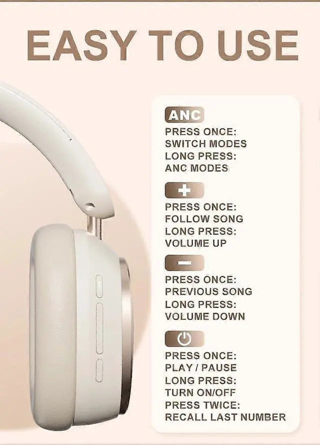 Alt view image 4 of 5 - Ecocleanpath Bluetooth 5.3 Wireless Headphones with ENC Noise Cancelling Mic, HiFi Stereo Foldable for Phone/PC (Black)