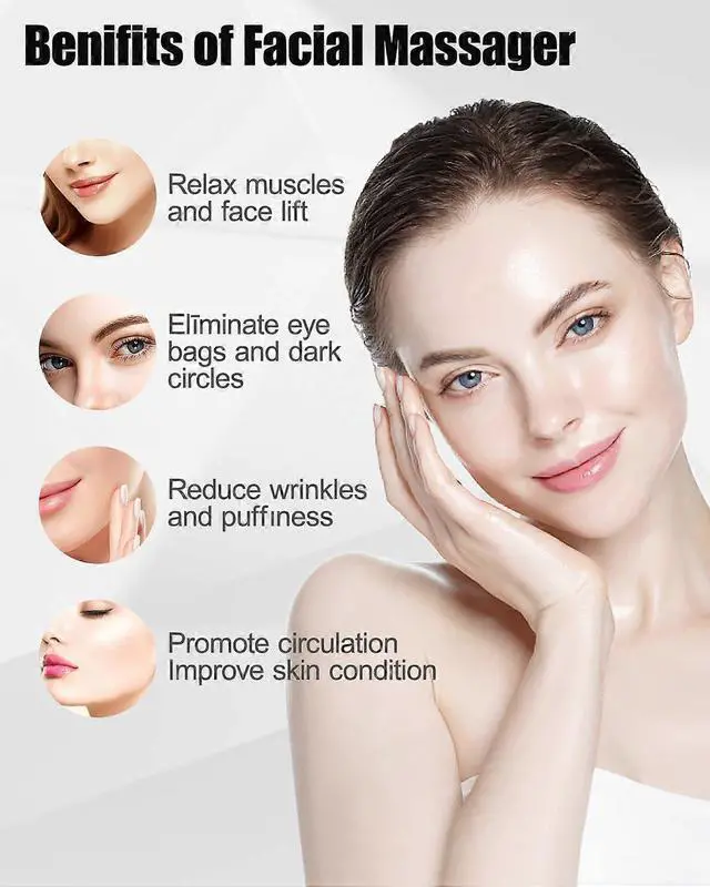 Alt view image 5 of 5 - Ecocleanpath 4D Microcurrent Facial Roller - 5 Intensity Levels, Face & Eye Massager, Rejuvenating Skin Care Tool, Black