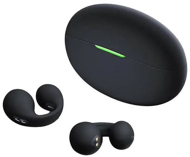 Main image of Ecocleanpath White Clip-On Bluetooth 5.3 Earphones: HIFI Sound, ENC Noise Reduction, 24H Battery