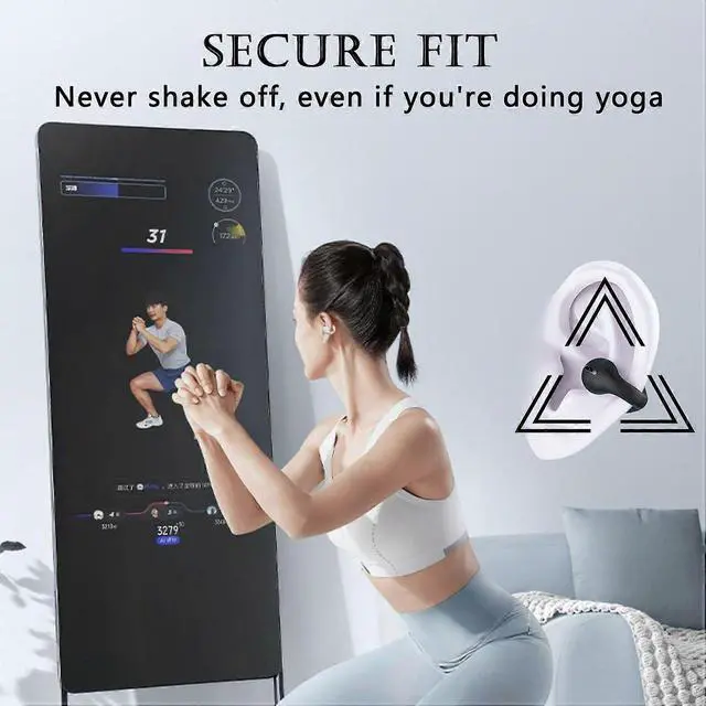 Alt view image 4 of 5 - Ecocleanpath White Clip-On Bluetooth 5.3 Earphones: HIFI Sound, ENC Noise Reduction, 24H Battery