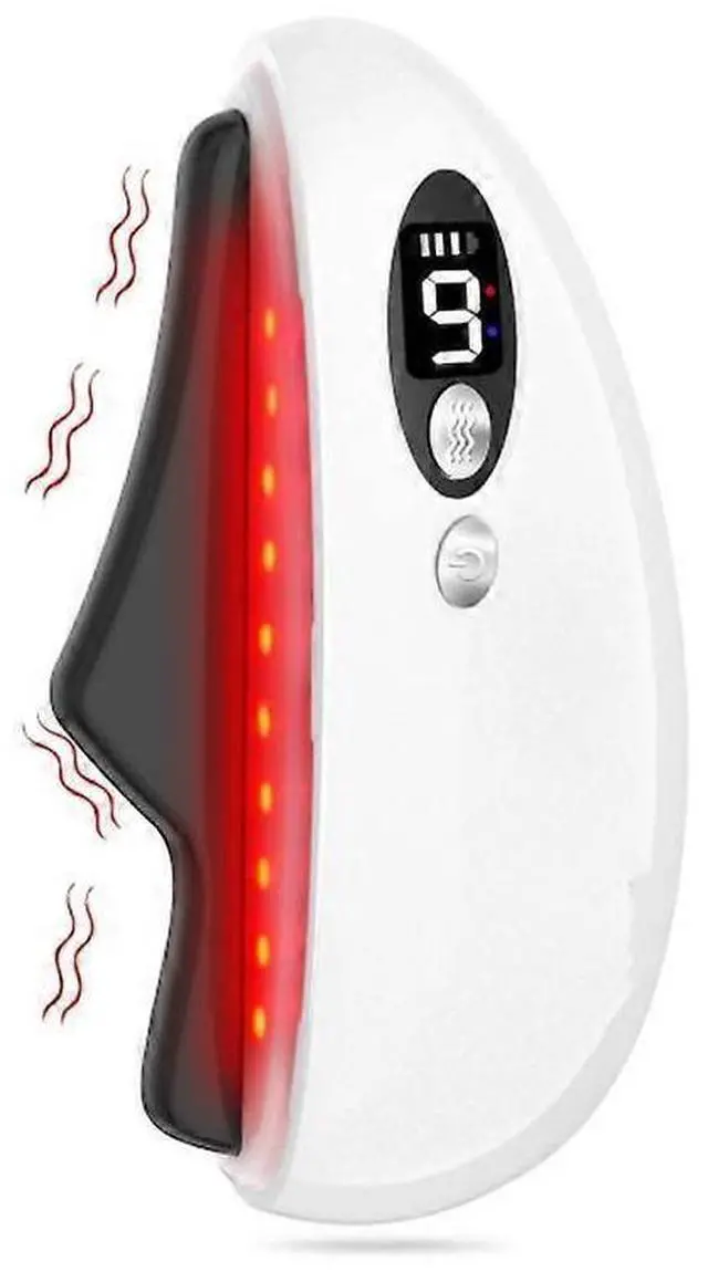 Main image of Ecocleanpath Electric Gua Sha Tool with Heat & Vibration, Obsidian Facial Massager for Contouring & Anti-Aging (White)