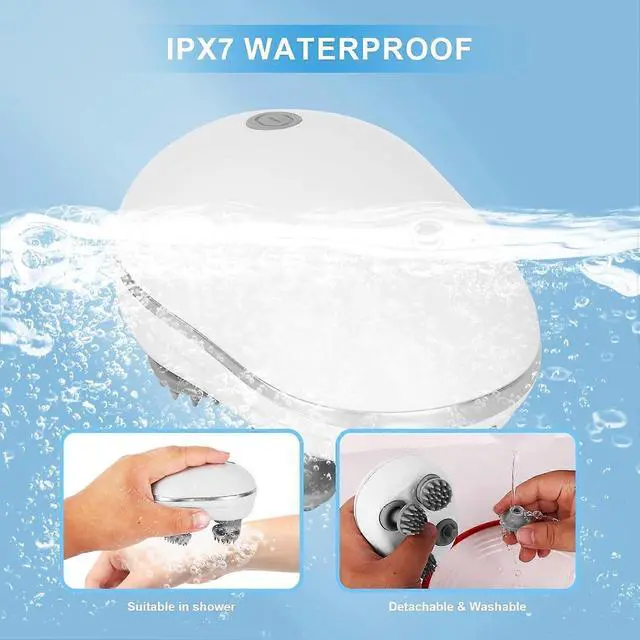 Alt view image 4 of 5 - Ecocleanpath Electric Pet Massager for Cats & Dogs, 3 Modes, IPX7 Waterproof, USB Rechargeable - White