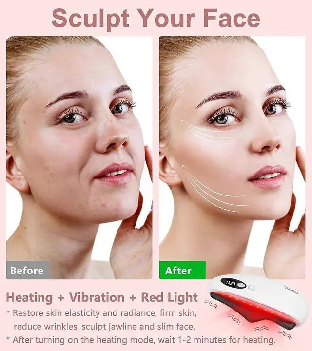 Alt view image 3 of 5 - Ecocleanpath Electric Gua Sha Tool with Heat & Vibration, Obsidian Facial Massager for Contouring & Anti-Aging (White)